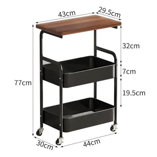 Snack Cart with Wheels, Rolling Kitchen Cart - Image 4