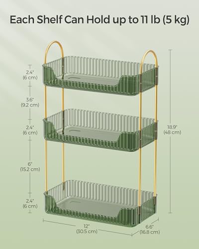SONGMICS 3-Tier Makeup Organizer, Square, Customizable - Image 6