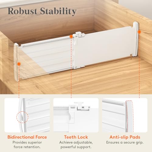 Lifewit 5" Tall Drawer Dividers, Adjustable Deep Drawer - Image 4
