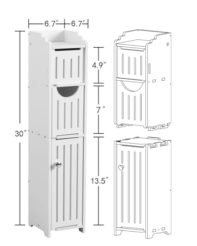 AOJEZOR Small Bathroom Storage Cabinet: No Drill | Home Organization - Image 3