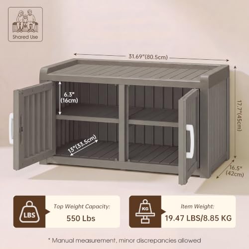 Outdoor Shoe Storage Cabinet, Waterproof UV-Resistant - Image 4
