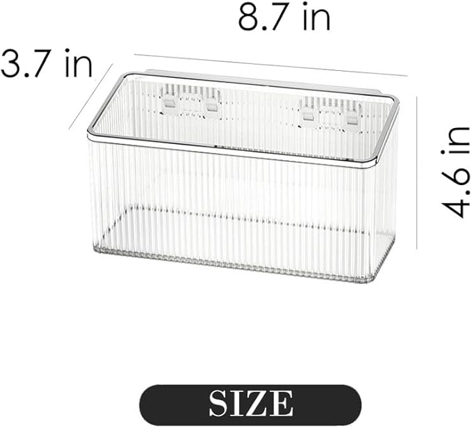 Adhesive Floating Wall Shelves – No Tools Needed for Installation | Perfect for Organizing Makeup, Toiletries & Home Accessories (Transparent_SilverEdge_Large)
