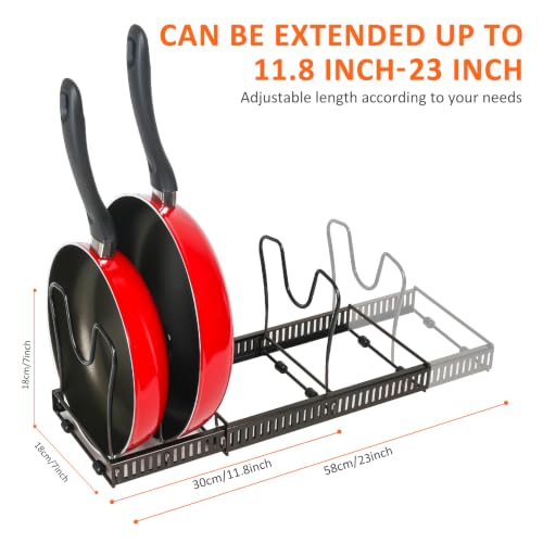 ROOHUA Pot and Pan Lid Organizer Rack for Under Cabinet - Image 4