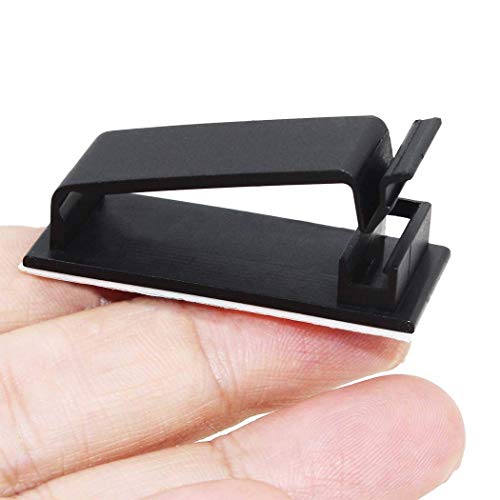 SOULWIT 50Pcs Self Adhesive Cable Management Clips - Black - Image 4