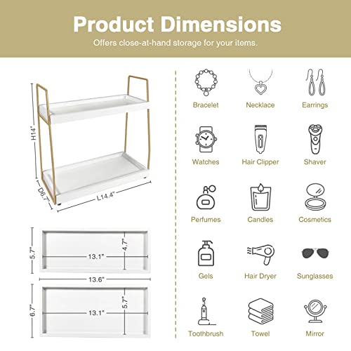 Forbena Bathroom Organizer Countertop, Gold Bathroom Counter Sink - Image 3