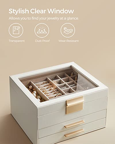 SONGMICS Jewelry Box Organizer, 3-Layer Storage with 2 Drawers - Image 6