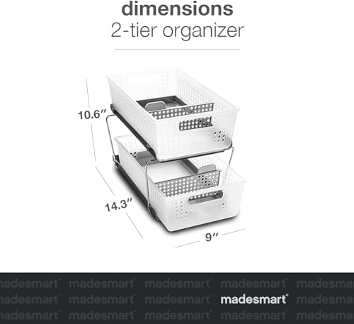 madesmart 2 Tier Organizer, Under Cabinet Storage with Pull Out - Image 4