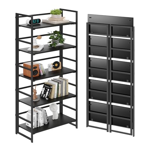 Vintage Multifunctional Folding Bookshelf, No-Assembly - Image 2