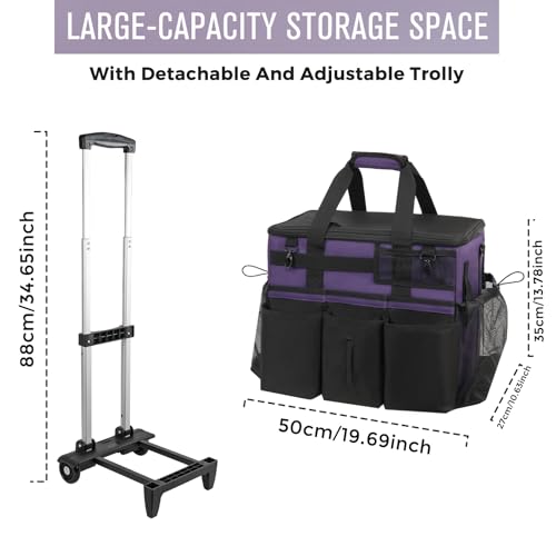 SCAVATA Rolling Cleaning Caddy Bag with Detachable Trolley - Image 6
