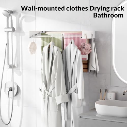 Foldable Wall-Mounted Clothes Drying Rack, 23.6 Inches - Image 6