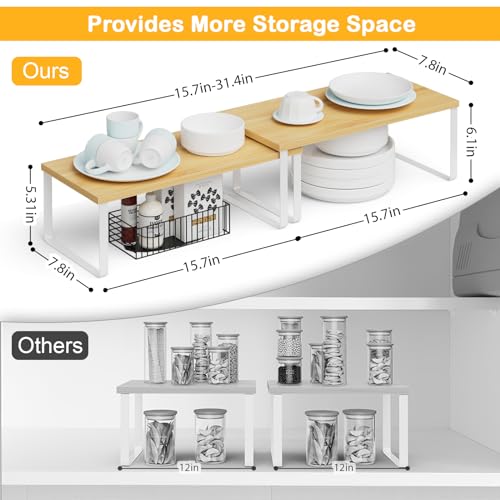 OGEMXU Cabinet Shelf Organizers, 15.7 inches Large Kitchen - Image 3