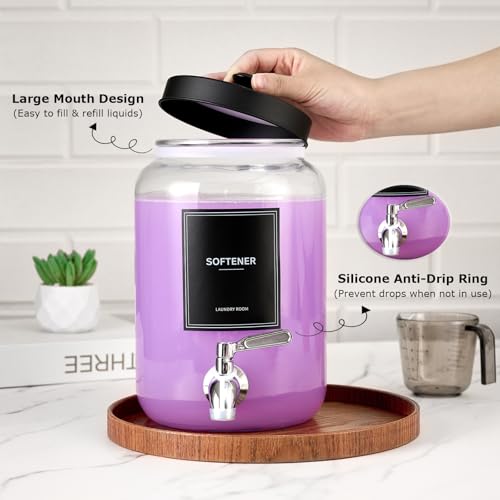 Glass Laundry Detergent Dispenser with Bamboo Shelf, 108oz - Image 7