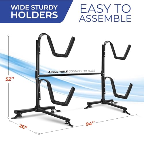 Yes4All 175 lbs Storage Freestanding Double Kayak Rack - Image 3