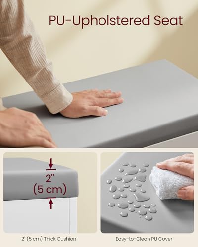 VASAGLE Storage Bench with Cushion, Shoe Bench - Image 6