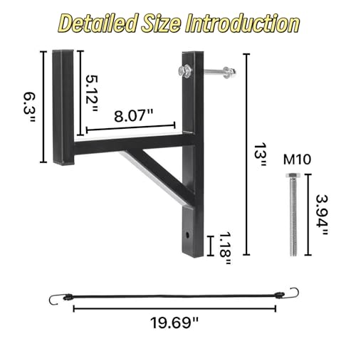 4 Racks Trailer Ladder Rack, Heavy Duty Steel Ladder Side - Image 3