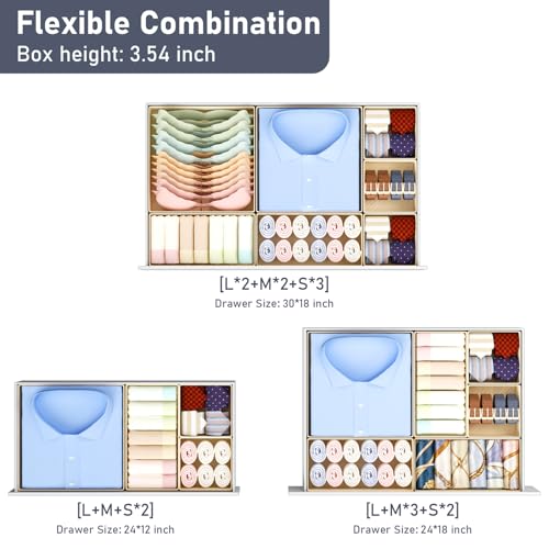 DIMJ Drawer Organizer Clothes - 20 Pack Closet Drawer Organizer - Image 5