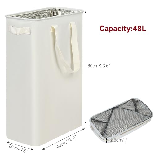 efluky Slim Laundry Basket, Narrow Laundry Hamper with Handles - Image 4