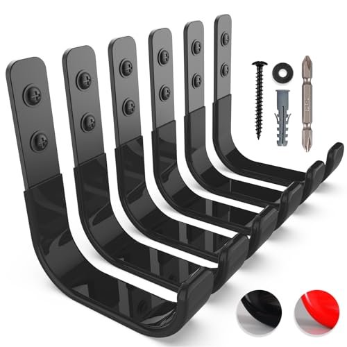 Garage Hooks 4 Inch, 6 Pack Heavy Duty Wall Hooks for Hanging - Image 2