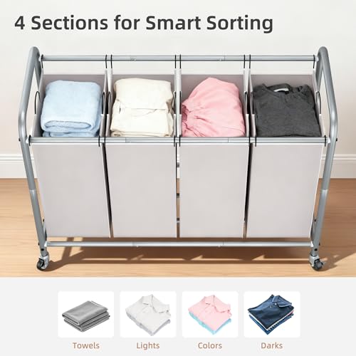 STORAGE MANIAC 4 Section Laundry Sorter, Laundry Hamper - Image 5