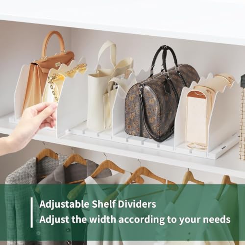 SPACEKEEPER Shelf Divider for Closet, Adjustable Purse Organizers - Image 5