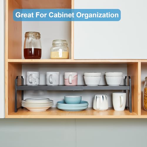1 Pack Expandable Cabinet Countertop Shelves, Stackable Shelves - Image 7