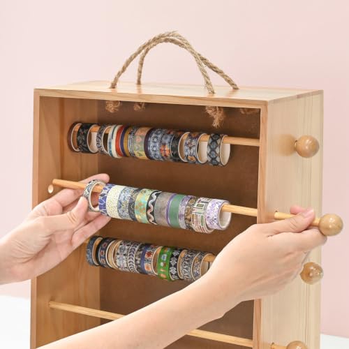MOOCA Wooden Ribbon Organizer Rack and Thread Spool Holder - Image 5