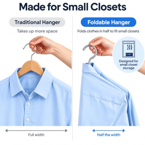 Foldable Clothes Hangers for Small & Narrow Closets, 8 Pack - Image 7