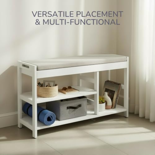 Lavish Home Shoe Bench - 3-Tier Wooden Shoe Rack | Home Organization - Image 6