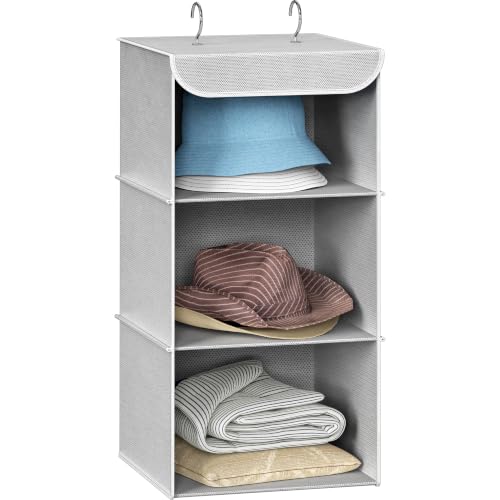 Simple Houseware 3 Shelf Hanging Closet Organizer, Gray - Image 2