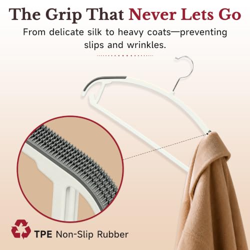 30 Pack Slim Plastic Clothes Hangers, Ultra-Slim Non Slip Rubber - Image 7