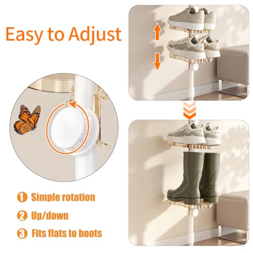 10-Tier Tension Pole Vertical Shoe Rack Tall Narrow - Image 4
