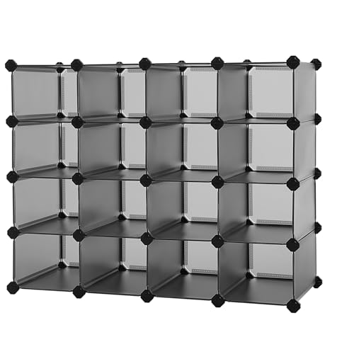 SONGMICS Shoe Rack, 16 Cubes Plastic Shoe Storage Organizer - Image 2