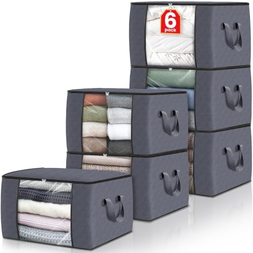 Fab totes 6 Pack Storage Bags for Clothes Blanket Storage Bins - Image 2