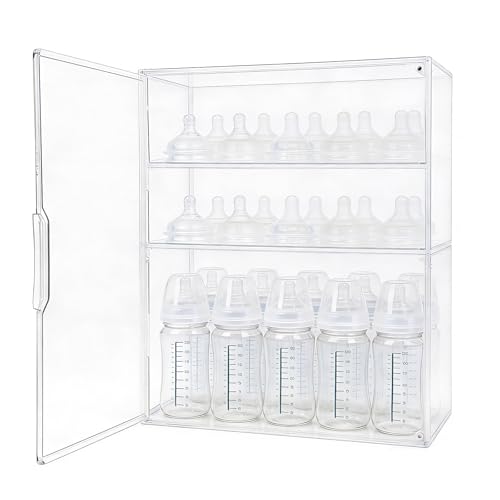 Penitue Baby Bottle Organizer, 3-Tier Clear Acrylic - Image 2