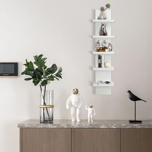 YEXEXINM 5 Tier Wall Shelf Unit - Narrow Smooth Laminate Finish - Image 3