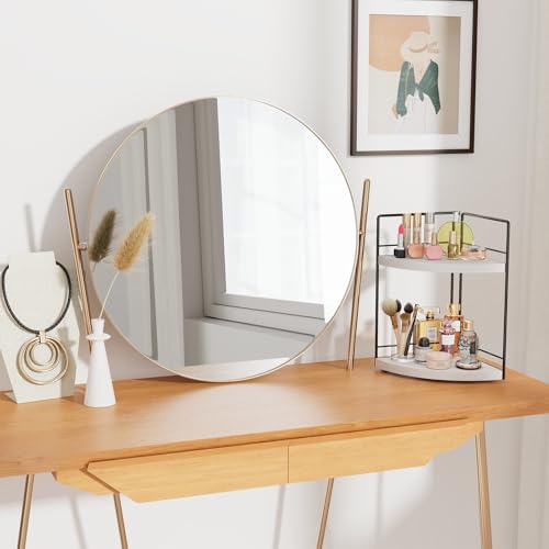2-Tier Bathroom Corner Organizer Shelf, Wood & Metal Countertop - Image 6