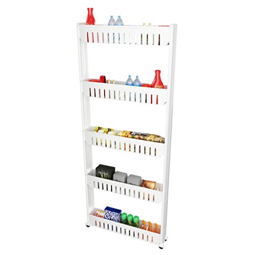 Bathroom and Kitchen Slim Storage Cart - Slide Out Shelf Storage - Image 4