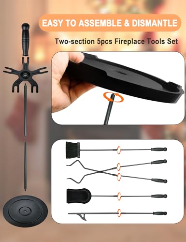 Fireplace Tools 5 Pcs 31.5In Fireplace Tool Set Indoor - Image 7
