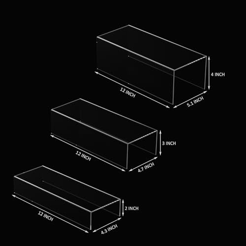 Sezanrpt Clear Riser Display Shelf 3pcs, Desktop Rec | All Products - Image 3