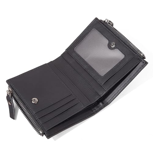 Men's wallet RFID blocking zipper coin purse genuine leather - Image 5