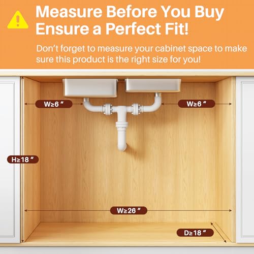 PXRACK Under Sink Organizer, 2-Pack 3-Tier Height Ad | Under Sink Stor - Image 3