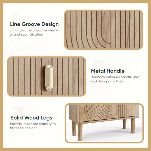 Shoe Cabinet Storage for Entryway with 2 Flip Drawers - Image 7