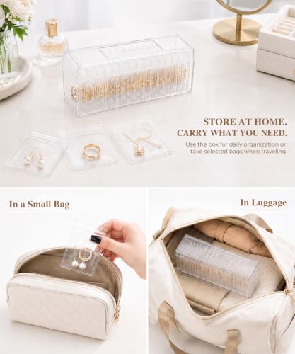 HOMEHIVE Acrylic Jewelry Box Organizer, Clear Jewelry - Image 7