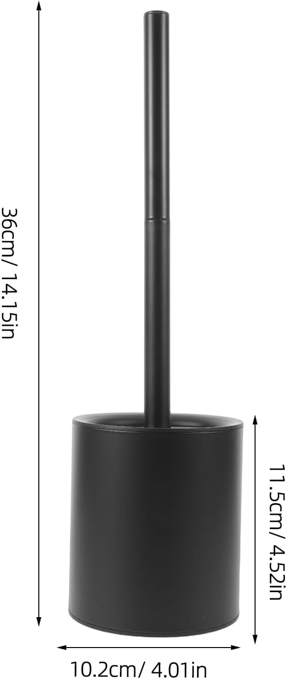 Toilet Bowl Brush Holder Set: Bathroom Toilet Deep Cleaning Scrubber with Cover - Compact Round Cleaning Tools for Washroom Bathroom (Black)