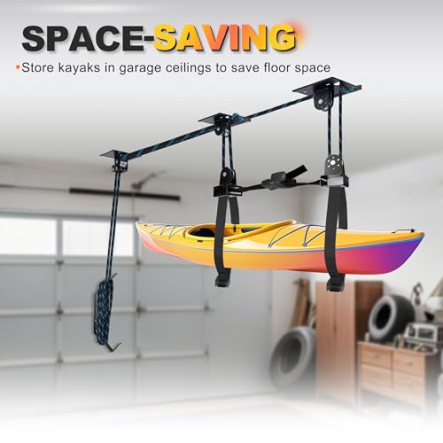 Hikeen Kayak Hoist for Garage Ceiling, Heavy Duty Kayak - Image 4
