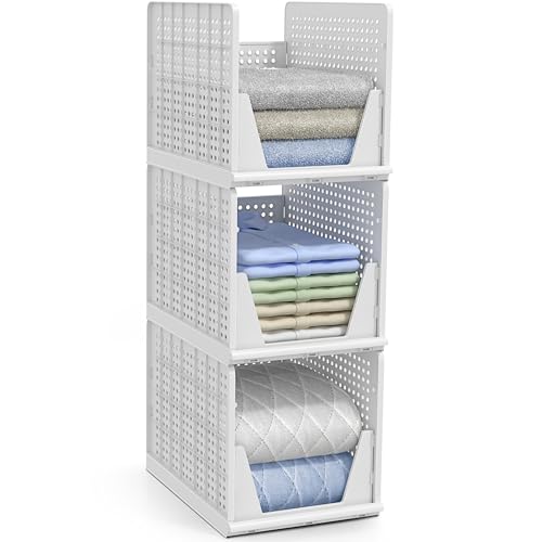 Sorbus Stackable Closet Organizer, Open-Front Shelf Bins (3 XL) - Image 2