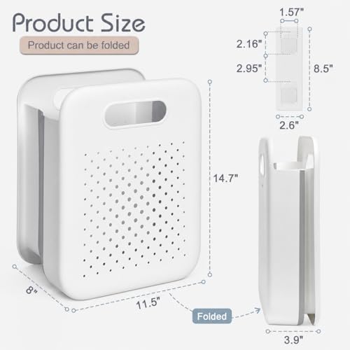 Collapsible Laundry Basket, Wall Mounted Foldable Hamper - Image 3