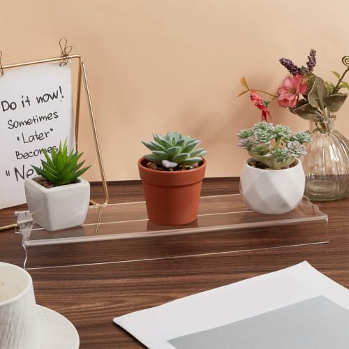 NBEADS 4 Pcs Acrylic Shelf Riser,12x3.9x1 inch Clear Display - Image 5