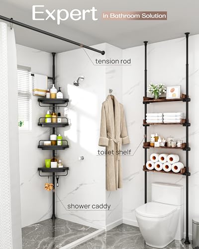 Corner Shower Caddy Tension Pole for Shampoo Holder, Stainless - Image 4