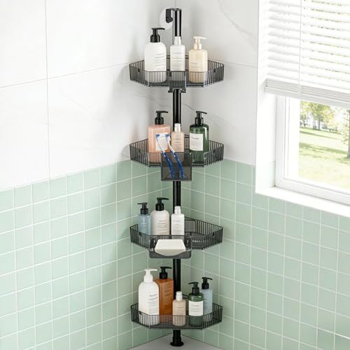 4 Tier Corner Shower Caddy with Modular Poles ABS Ba | All Products - Image 2